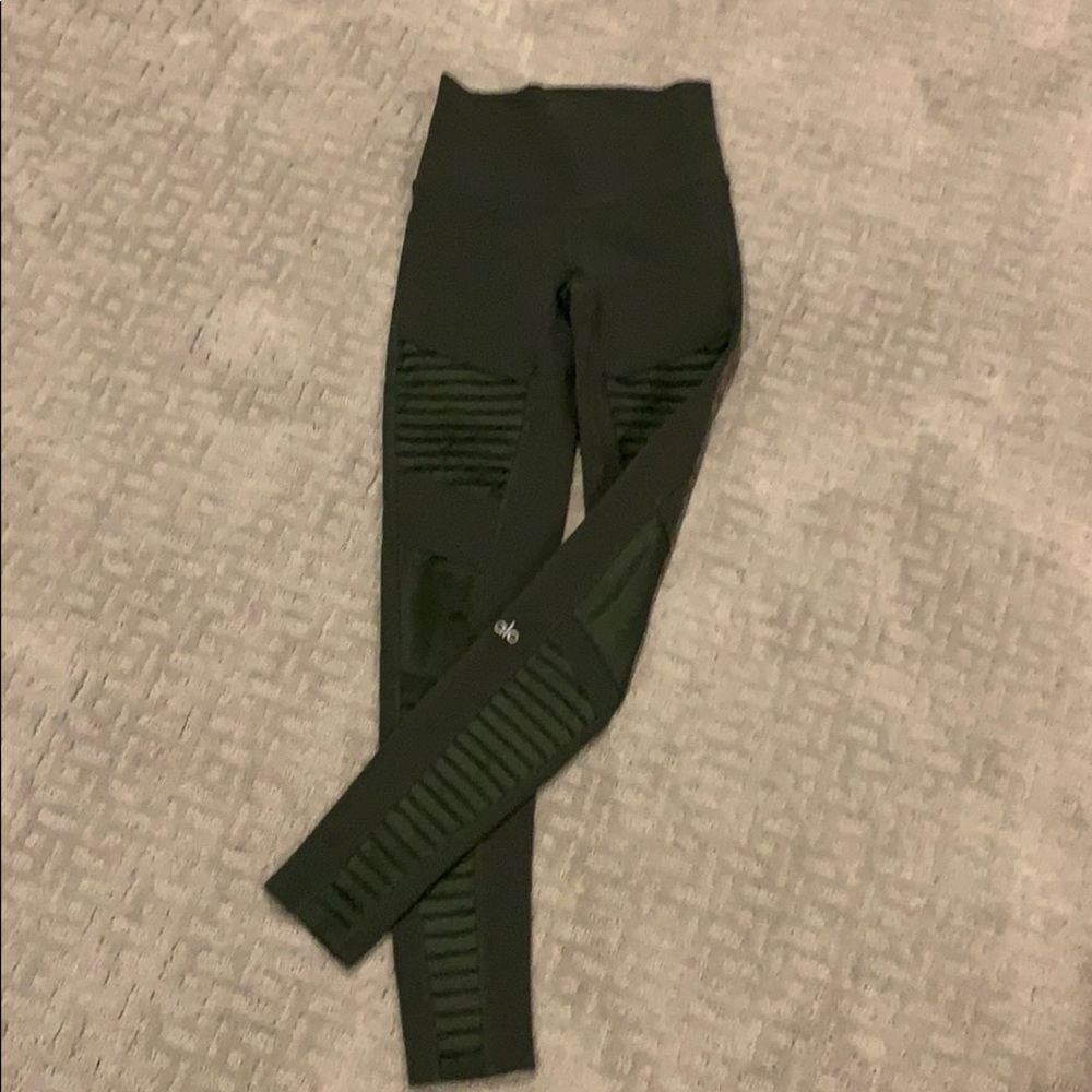Hunter Green High Waist Alo Moto Leggings